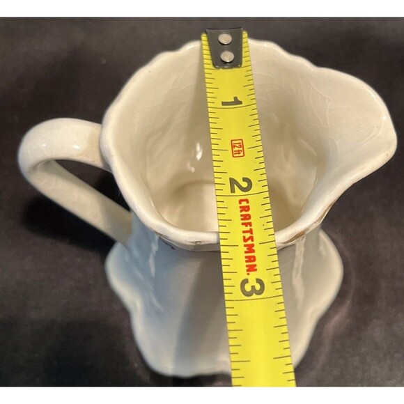 Antique KT & K S-Y China White with Gold Floral 4” Tall Creamer Pitcher Decor - Picture 11 of 11